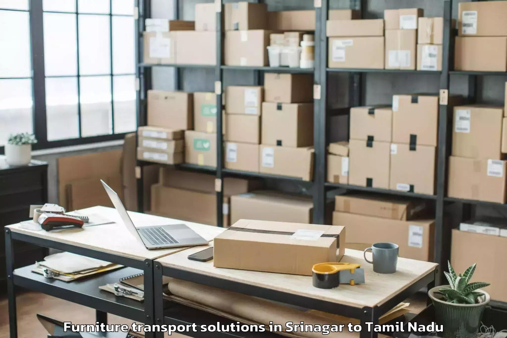 Get Srinagar to Thiruvaiyaru Furniture Transport Solutions